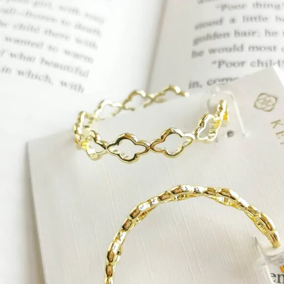 NEW Kendra Scott Abbie Gold Hoop Earrings - Picture 2 of 3